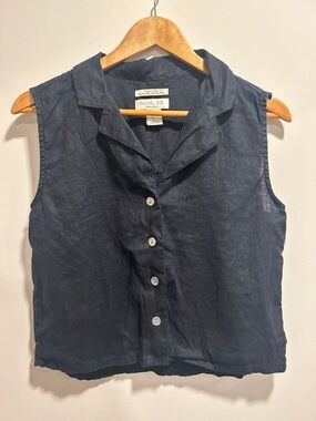 Rachel Zoe Linen Button up tank size small
